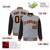 Custom Gray Black Pinstripe Orange-Black Bomber Full-Snap Varsity Letterman Jacket