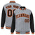 Custom Gray Black Pinstripe Orange-Black Bomber Full-Snap Varsity Letterman Jacket