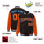 Custom Black Orange Pinstripe Powder-Blue Orange Bomber Full-Snap Varsity Letterman Jacket