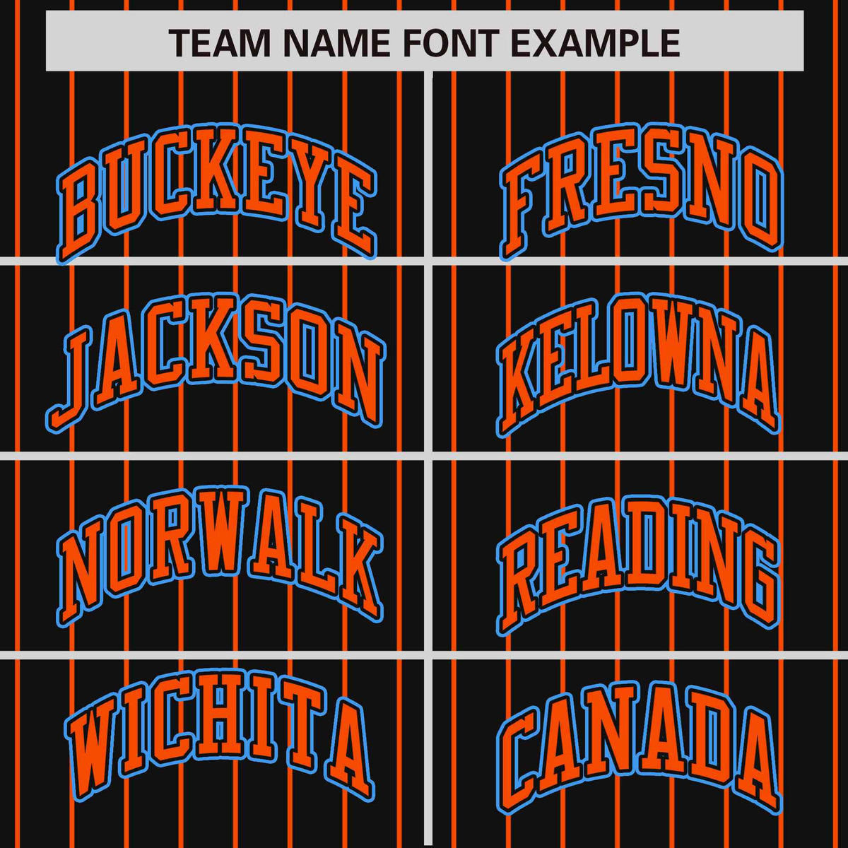 Custom Black Orange Pinstripe Powder-Blue Orange Bomber Full-Snap Varsity Letterman Jacket