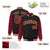 Custom Black Old-Gold Pinstripe Old-Gold Crimson Bomber Full-Snap Varsity Letterman Jacket