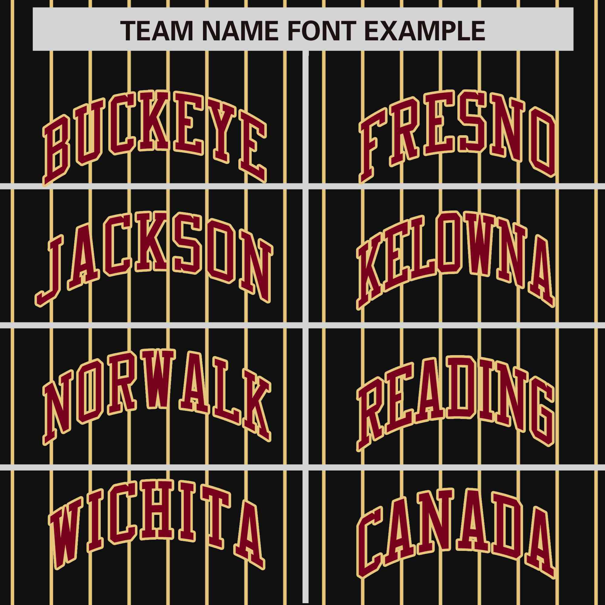 Custom Black Old-Gold Pinstripe Old-Gold Crimson Bomber Full-Snap Varsity Letterman Jacket