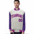 Custom Cream Purple Pinstripe Purple-Pink Bomber Full-Snap Varsity Letterman Jacket