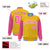 Custom Gold Pink Pinstripe White-Pink Bomber Full-Snap Varsity Letterman Jacket