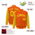 Custom Orange Gold Pinstripe Gold Bomber Full-Snap Varsity Letterman Jacket