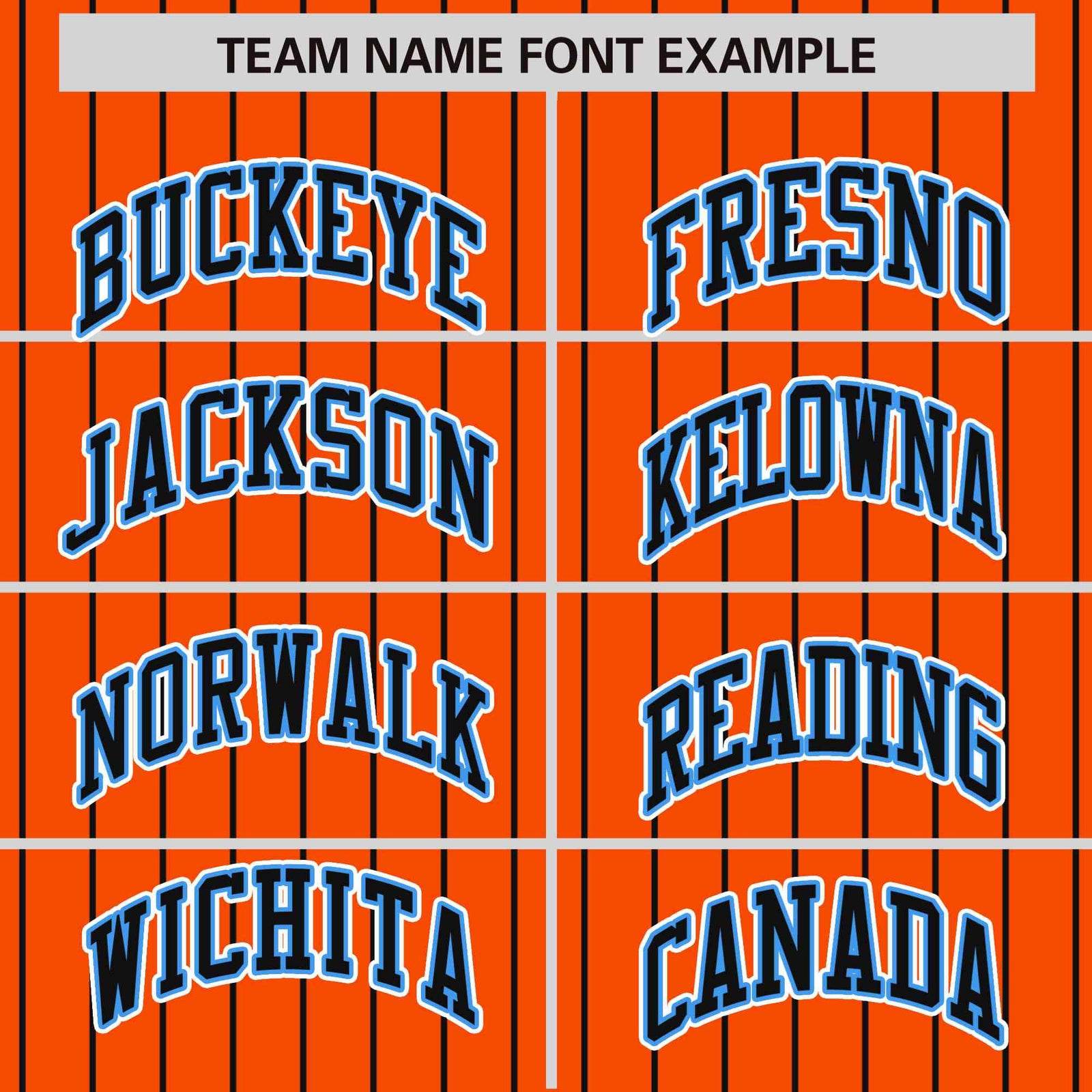 Custom Orange Black Pinstripe Powder-Blue Black Bomber Full-Snap Varsity Letterman Jacket