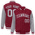 Custom Crimson Gray Pinstripe Gray Bomber Full-Snap Varsity Letterman Jacket