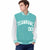 Custom Aqua White Pinstripe White-Aqua Bomber Full-Snap Varsity Letterman Jacket