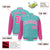 Custom Aqua Pink Pinstripe White-Pink Bomber Full-Snap Varsity Letterman Jacket