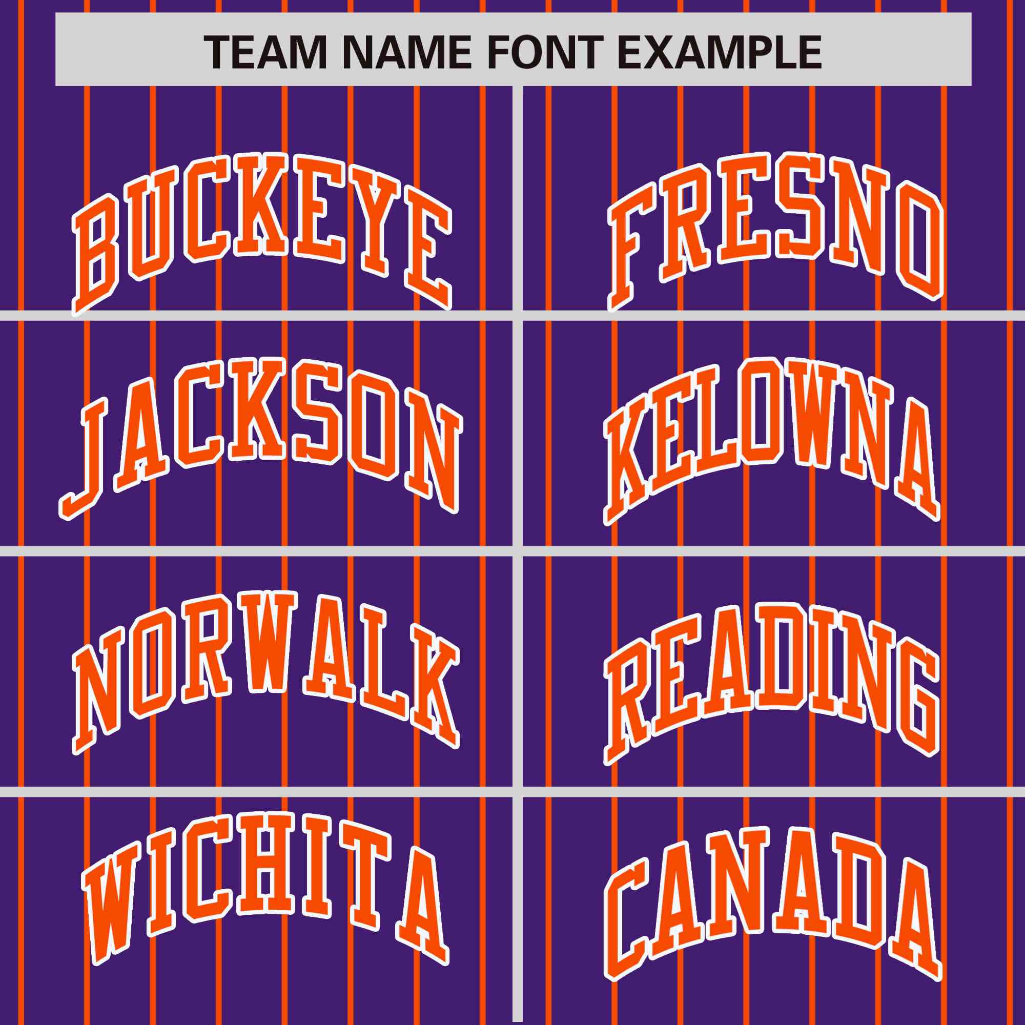 Custom Purple Orange Pinstripe White-Orange Bomber Full-Snap Varsity Letterman Jacket