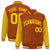 Custom Munsell Gold Pinstripe Gold Bomber Full-Snap Varsity Letterman Jacket