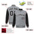 Custom Gray Black Pinstripe White-Black Bomber Full-Snap Varsity Letterman Jacket