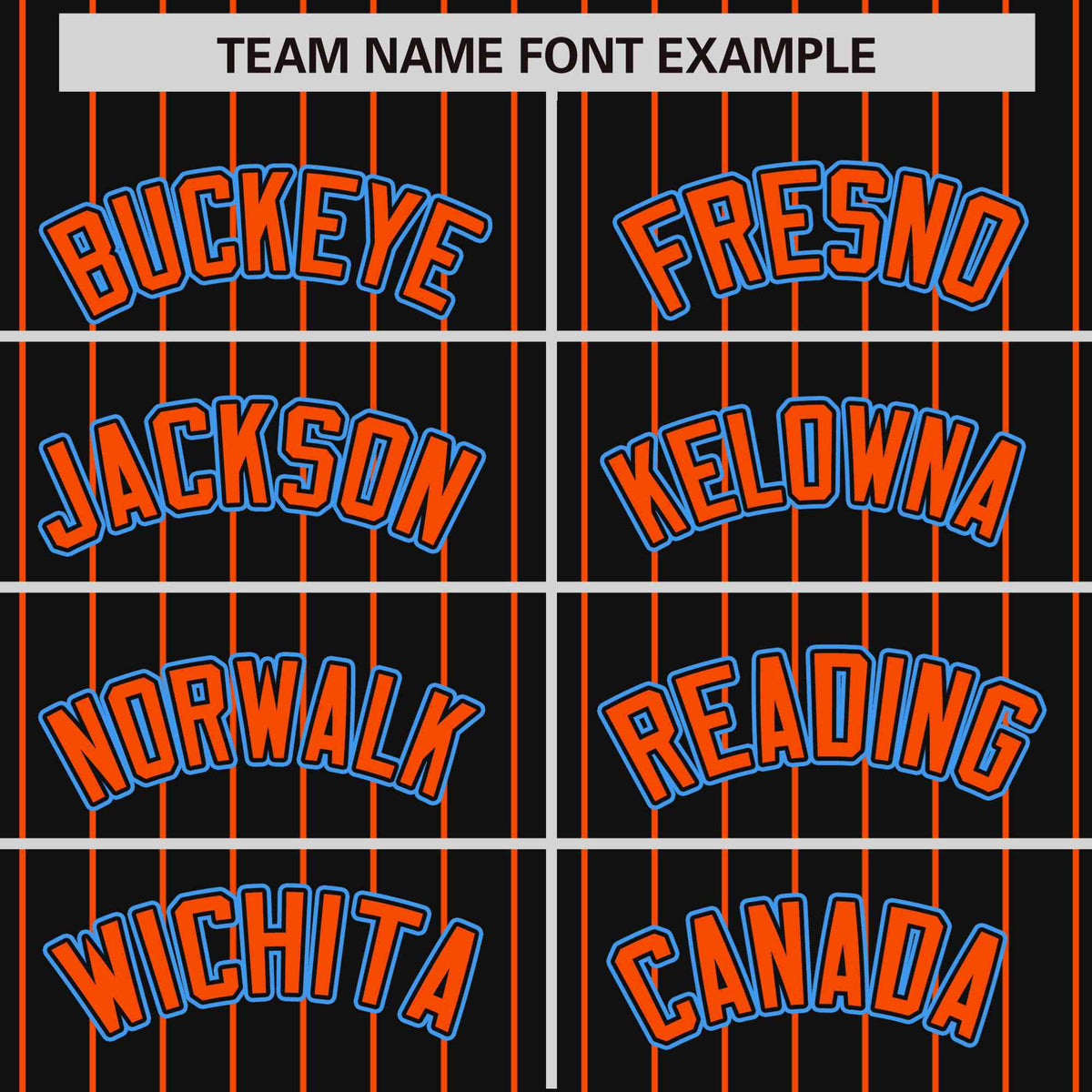 Custom Black Orange Pinstripe Powder-Blue Orange Bomber Full-Snap Varsity Letterman Jacket