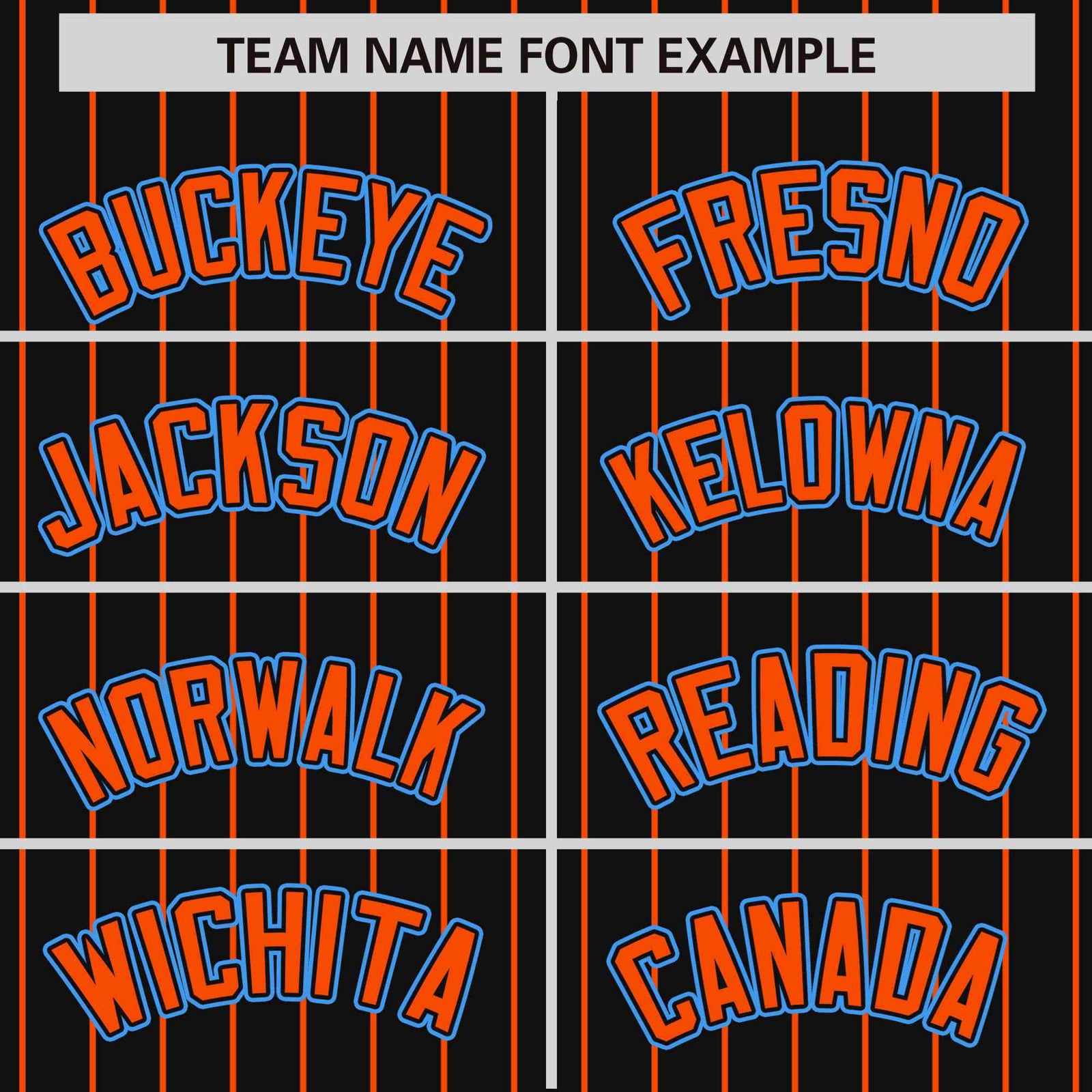 Custom Black Orange Pinstripe Powder-Blue Orange Bomber Full-Snap Varsity Letterman Jacket