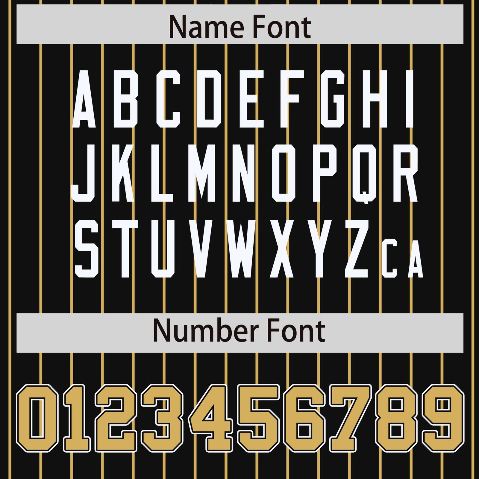 Custom Black Old-Gold Pinstripe Old-Gold White Bomber Full-Snap Varsity Letterman Jacket