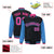 Custom Black Blue Pinstripe Blue-Pink Bomber Full-Snap Varsity Letterman Jacket