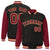 Custom Black Old-Gold Pinstripe Old-Gold Crimson Bomber Full-Snap Varsity Letterman Jacket