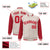 Custom Cream Red Pinstripe Cream-Red Bomber Full-Snap Varsity Letterman Jacket