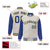 Custom Cream Royal-Blue Pinstripe Gold Royal-Blue Bomber Full-Snap Varsity Letterman Jacket