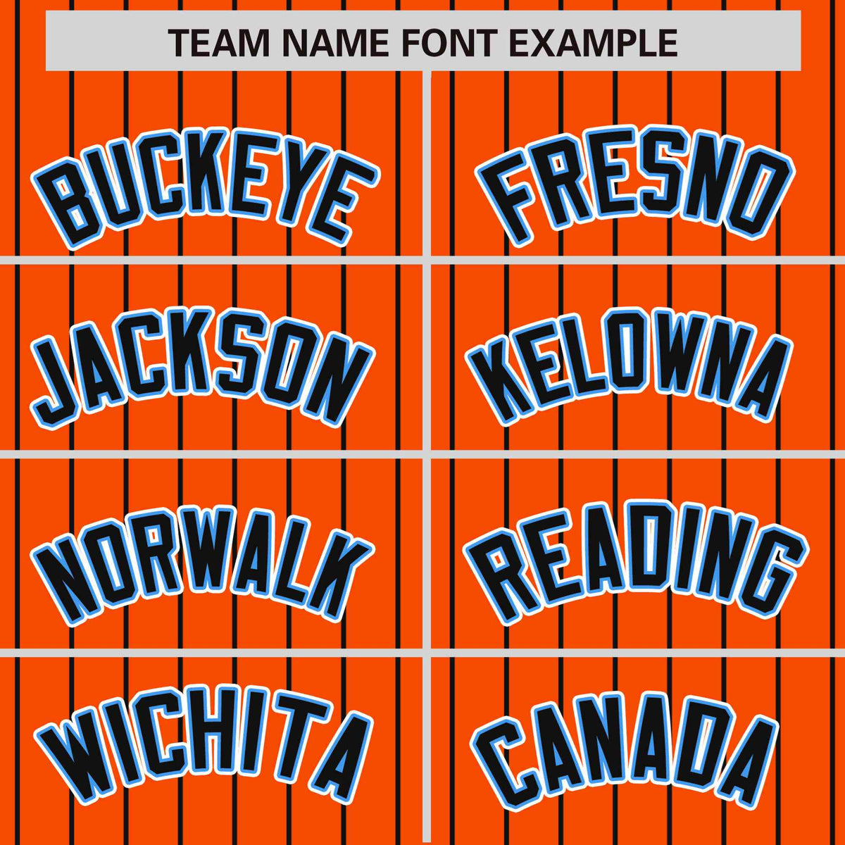 Custom Orange Black Pinstripe Powder-Blue Black Bomber Full-Snap Varsity Letterman Jacket