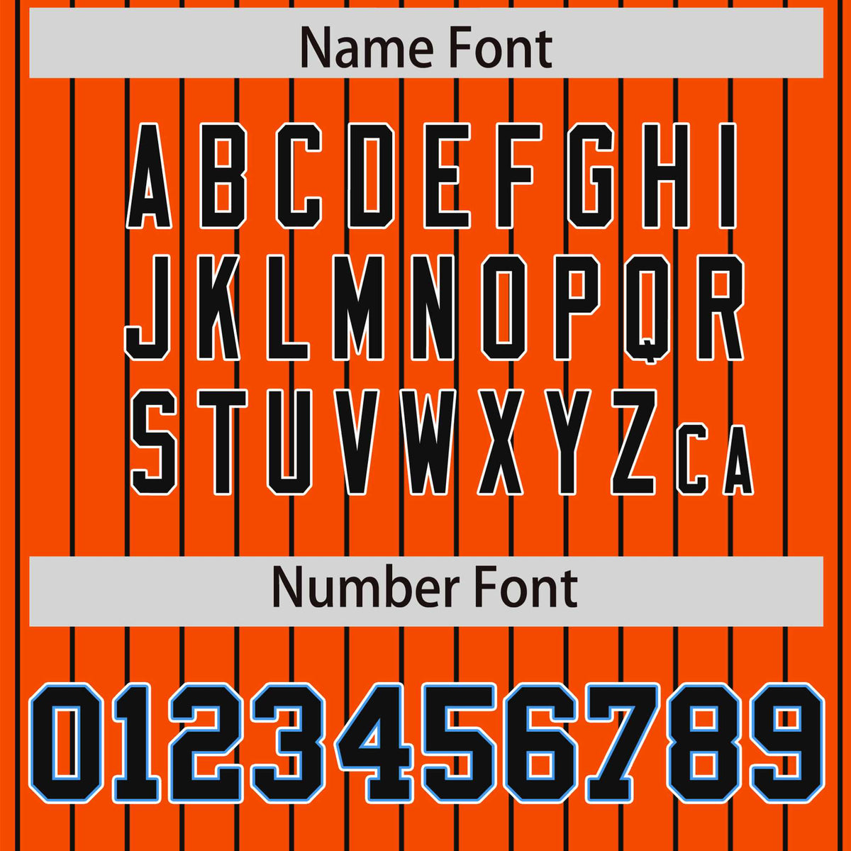 Custom Orange Black Pinstripe Powder-Blue Black Bomber Full-Snap Varsity Letterman Jacket