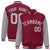 Custom Crimson Gray Pinstripe Gray Bomber Full-Snap Varsity Letterman Jacket