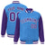 Custom Powder Blue Purple Pinstripe White-Purple Bomber Full-Snap Varsity Letterman Jacket