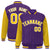 Custom Purple Gold Pinstripe White-Gold Bomber Full-Snap Varsity Letterman Jacket