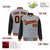 Custom Gray Black Pinstripe Orange-Black Bomber Full-Snap Varsity Letterman Jacket