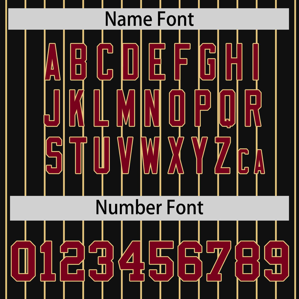 Custom Black Old-Gold Pinstripe Old-Gold Crimson Bomber Full-Snap Varsity Letterman Jacket