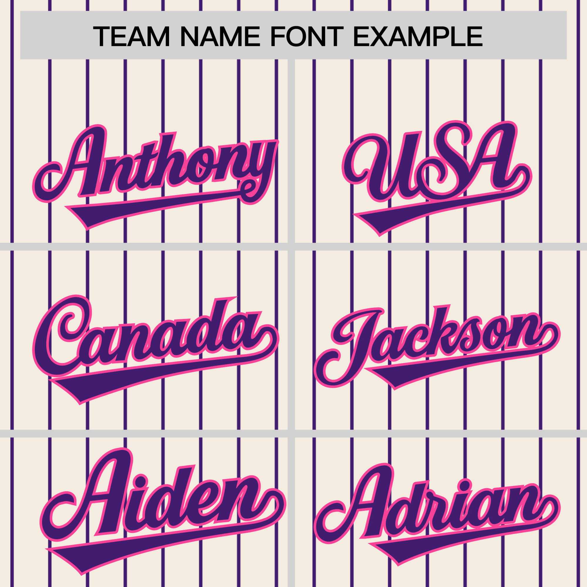 Custom Cream Purple Pinstripe Purple-Pink Bomber Full-Snap Varsity Letterman Jacket