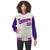 Custom Cream Purple Pinstripe Purple-Pink Bomber Full-Snap Varsity Letterman Jacket