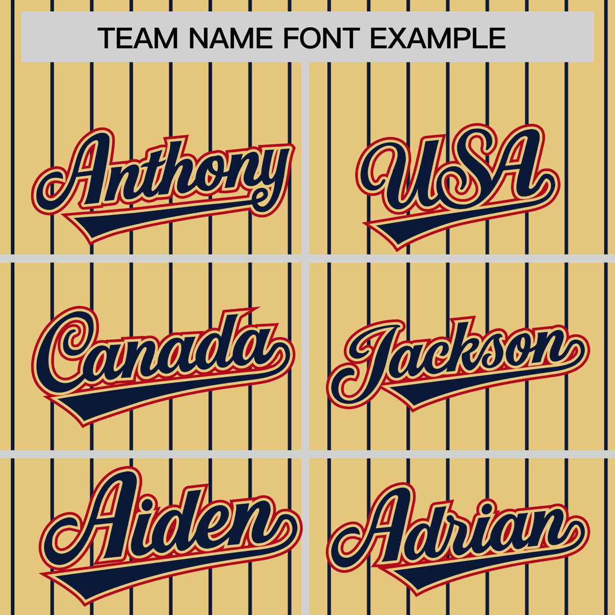 Custom Old Gold Navy Pinstripe Red-Navy Bomber Full-Snap Varsity Letterman Jacket