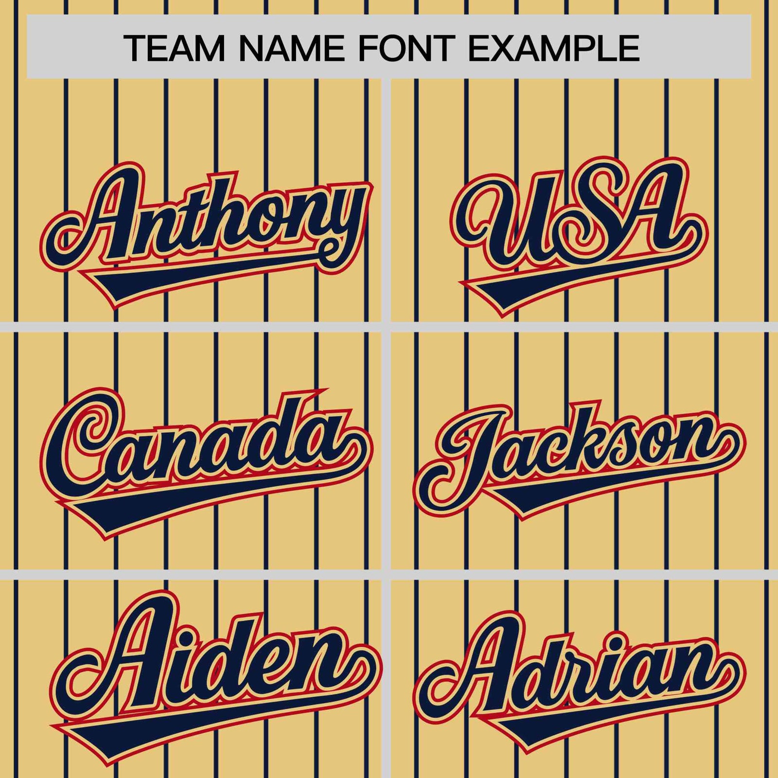 Custom Old Gold Navy Pinstripe Red-Navy Bomber Full-Snap Varsity Letterman Jacket