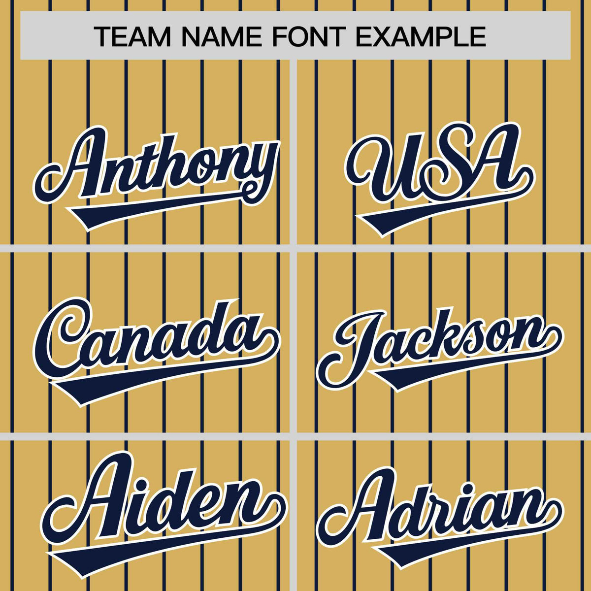 Custom Old Gold Navy Pinstripe White-Navy Bomber Full-Snap Varsity Letterman Jacket