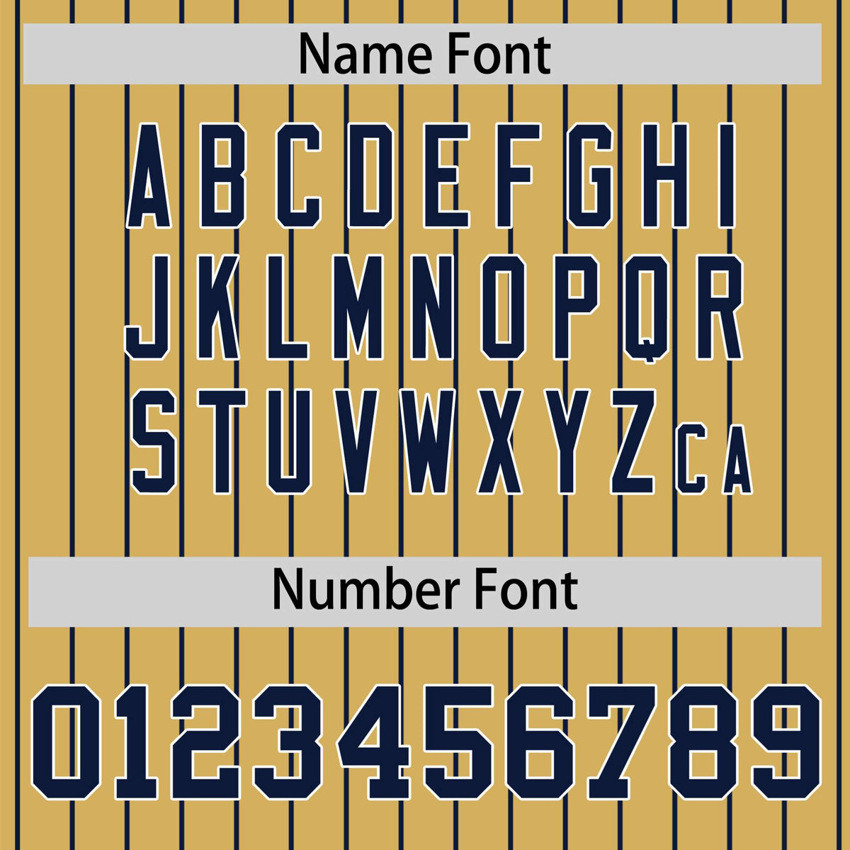 Custom Old Gold Navy Pinstripe White-Navy Bomber Full-Snap Varsity Letterman Jacket