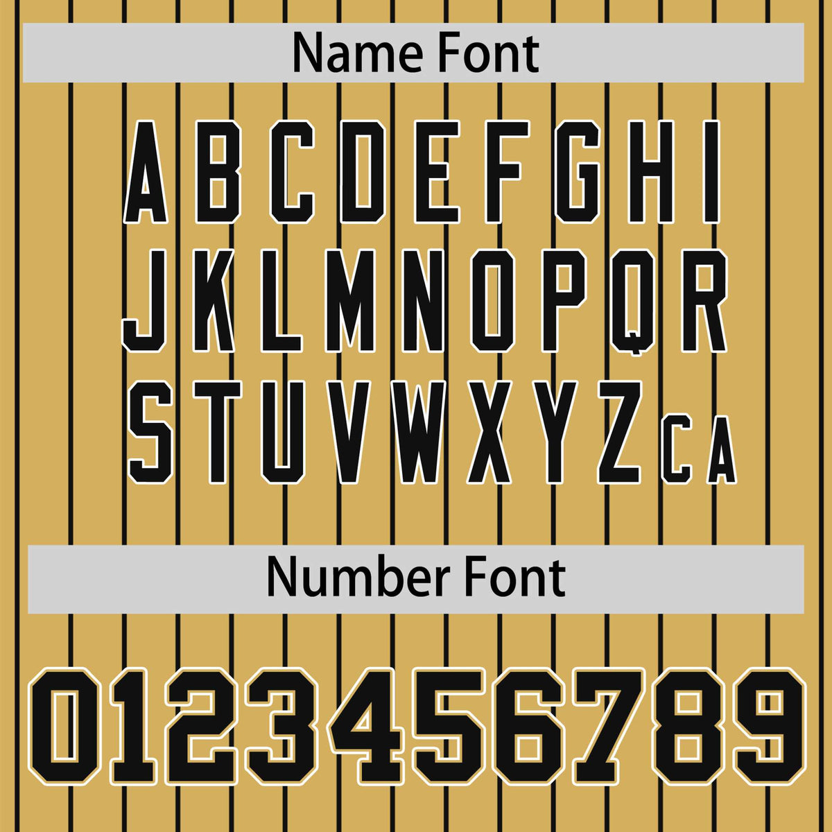 Custom Old Gold Black Pinstripe White-Black Bomber Full-Snap Varsity Letterman Jacket