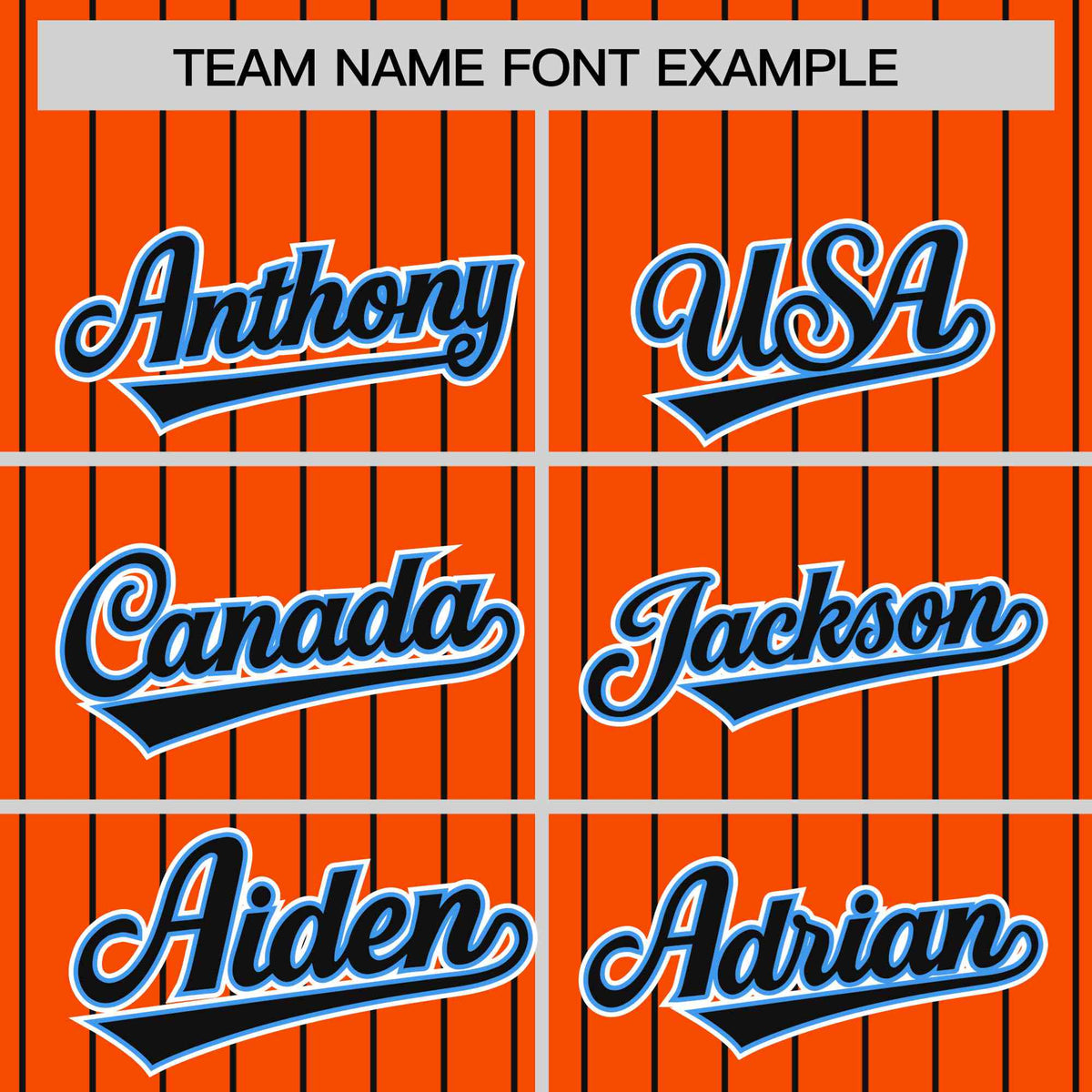 Custom Orange Black Pinstripe Powder-Blue Black Bomber Full-Snap Varsity Letterman Jacket