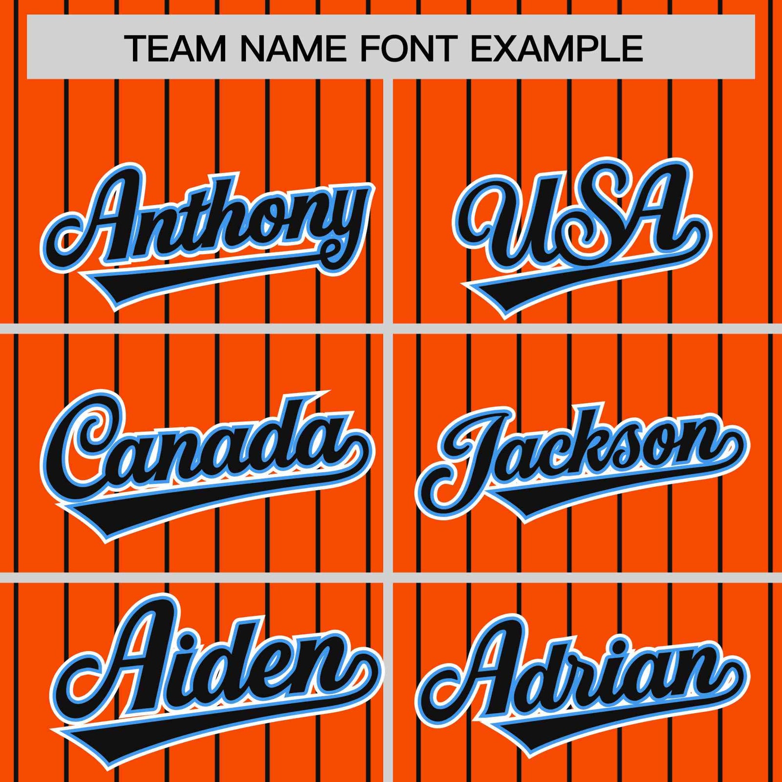 Custom Orange Black Pinstripe Powder-Blue Black Bomber Full-Snap Varsity Letterman Jacket