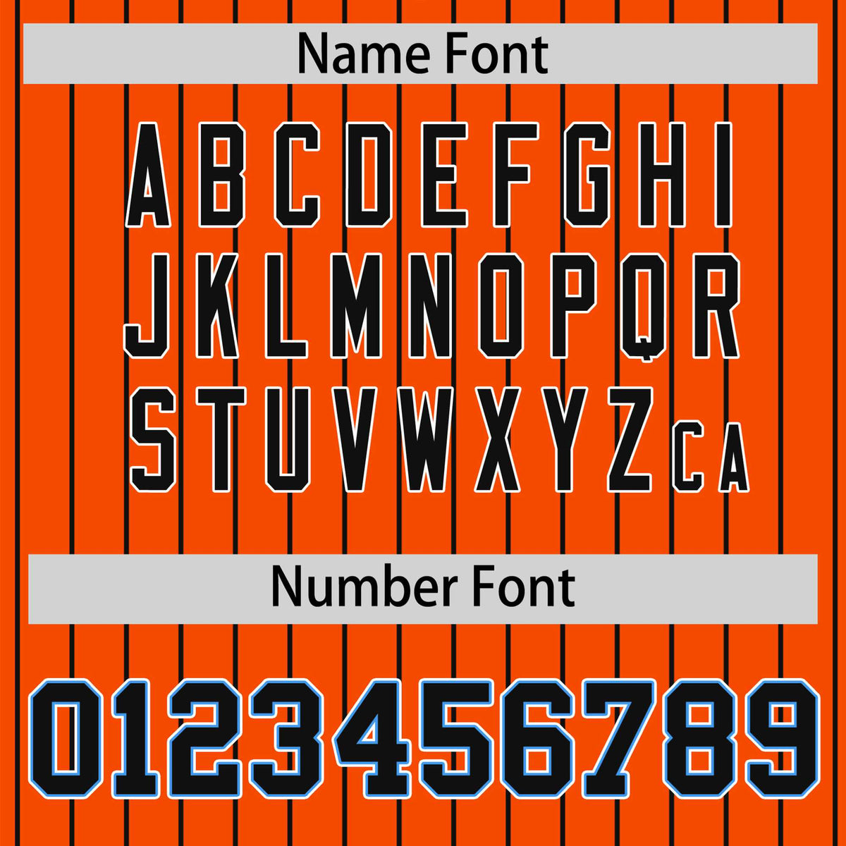 Custom Orange Black Pinstripe Powder-Blue Black Bomber Full-Snap Varsity Letterman Jacket