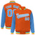 Custom Orange Powder-Blue Pinstripe White Powder-Blue Bomber Full-Snap Varsity Letterman Jacket