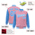 Custom Light-Pink Powder-Blue Pinstripe White Powder-Blue Bomber Full-Snap Varsity Letterman Jacket