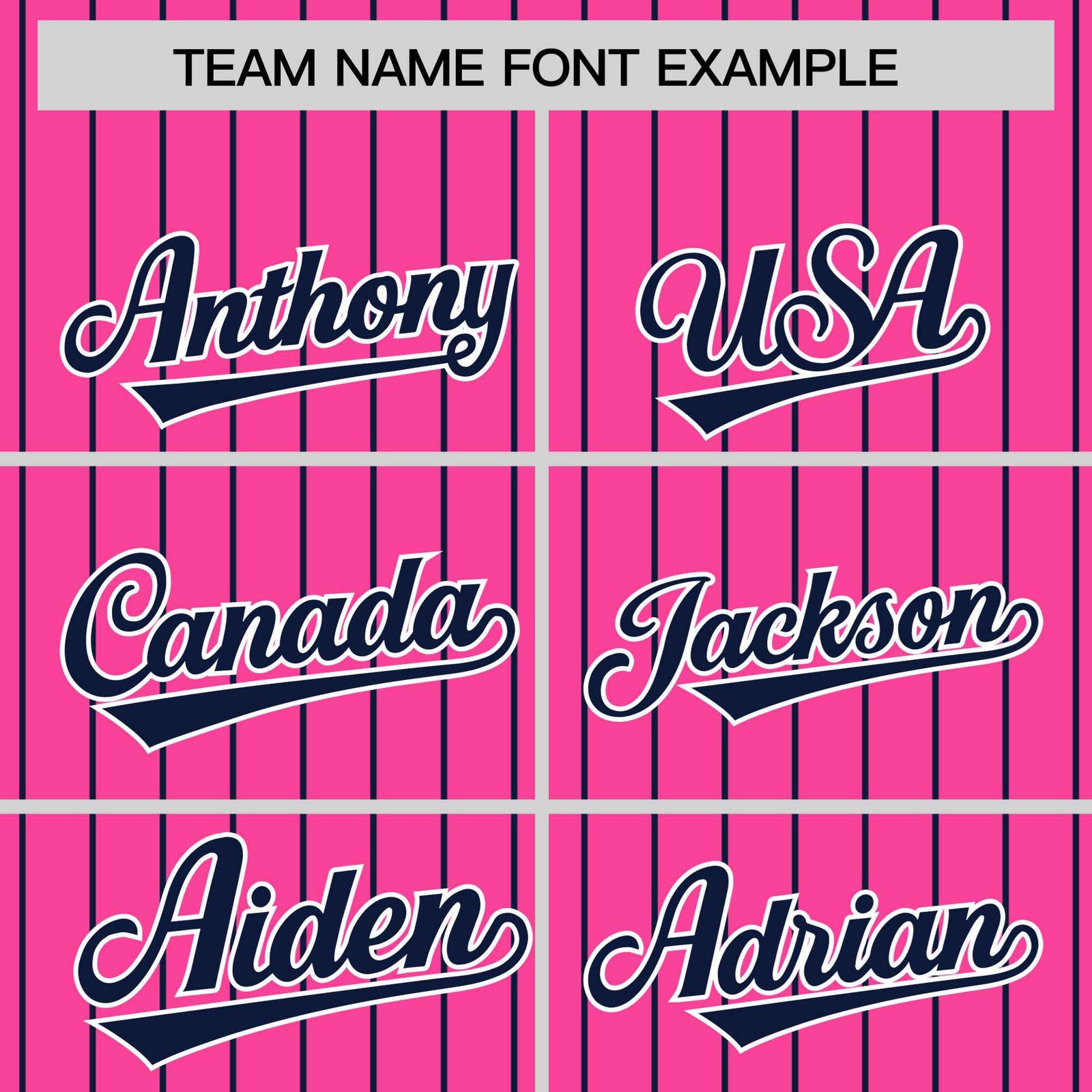 Custom Pink Navy Pinstripe White-Navy Bomber Full-Snap Varsity Letterman Jacket