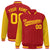 Custom Red Gold Pinstripe Gold Bomber Full-Snap Varsity Letterman Jacket