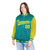 Custom Aqua Gold Pinstripe Gold Bomber Full-Snap Varsity Letterman Jacket