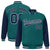 Custom Midnight Green Navy Pinstripe Gray-Navy Bomber Full-Snap Varsity Letterman Jacket