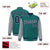 Custom Green Gray Pinstripe Gray-Navy Bomber Full-Snap Varsity Letterman Jacket