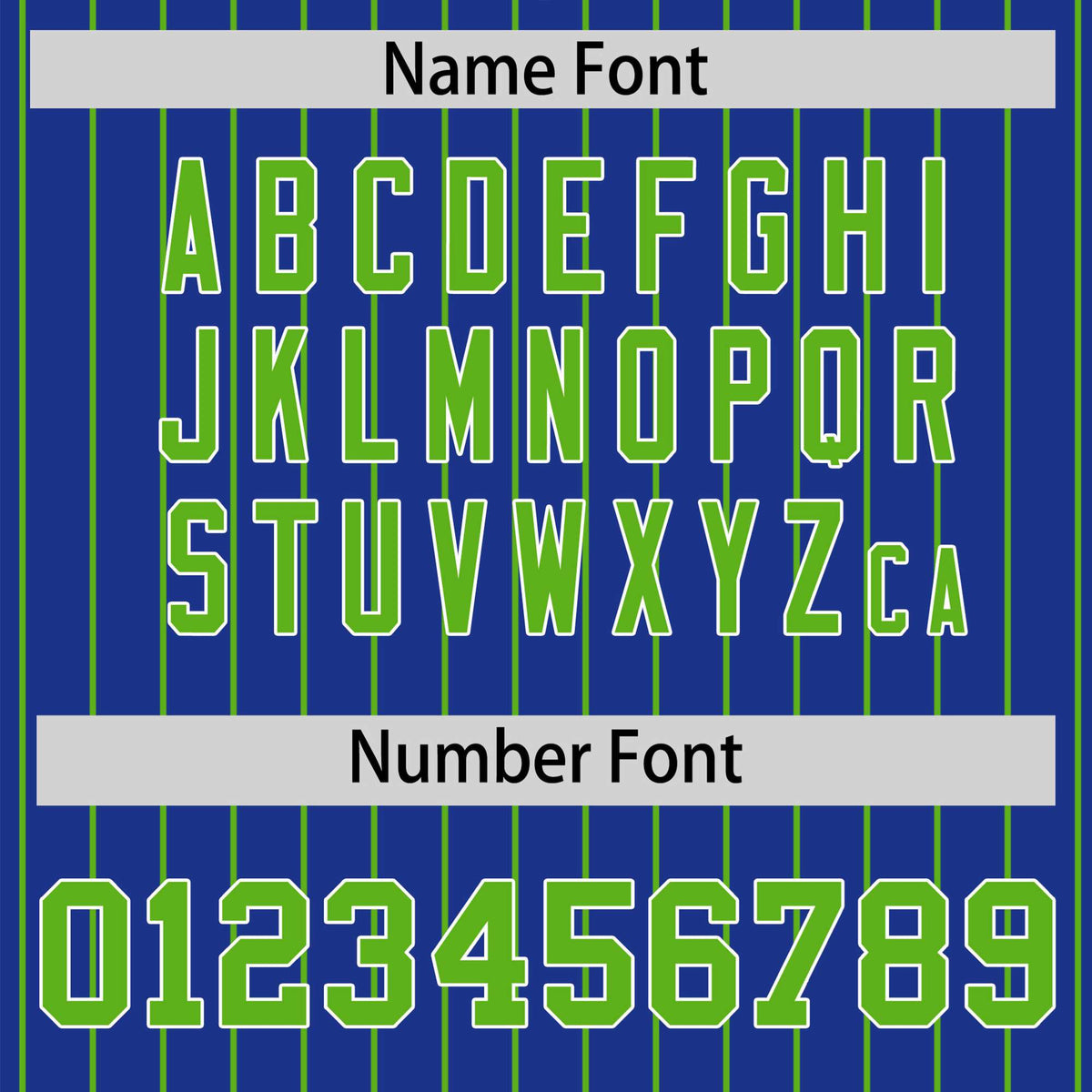 Custom Royal-Blue Neon-Green Pinstripe White Neon-Green Bomber Full-Snap Varsity Letterman Jacket