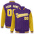 Custom Purple Gold Pinstripe White-Gold Bomber Full-Snap Varsity Letterman Jacket