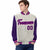 Custom Cream Purple Pinstripe Purple-Pink Bomber Full-Snap Varsity Letterman Jacket